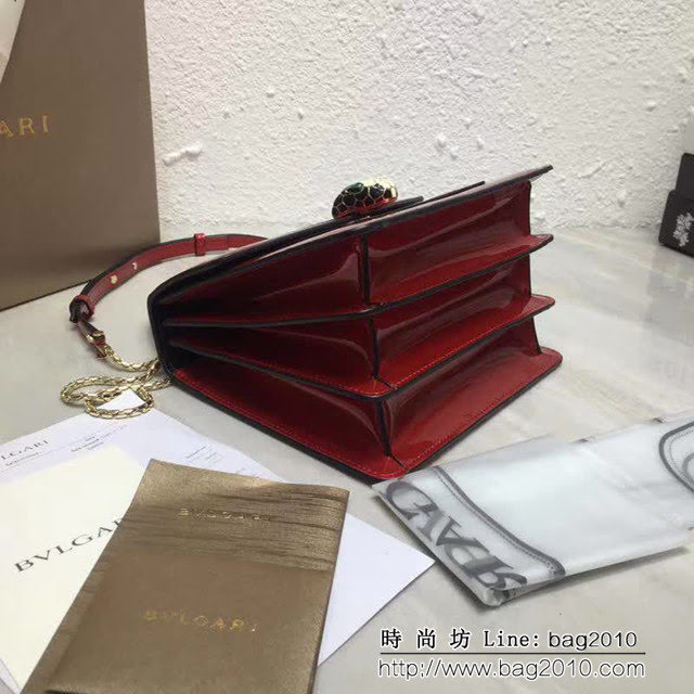 BVLGARI寶格麗 專櫃新款 蛇頭扣環 漆皮手提肩背斜挎包 可拆卸肩帶 38329 FYD1396